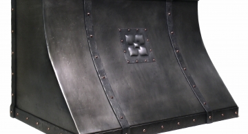 Steel hood with embossed dogwood flower, by Archive Designs